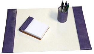 puple american lizard leather desk pad set