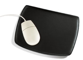 black leather mouse pad