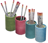 crocodile leather pen and pencil cup holders